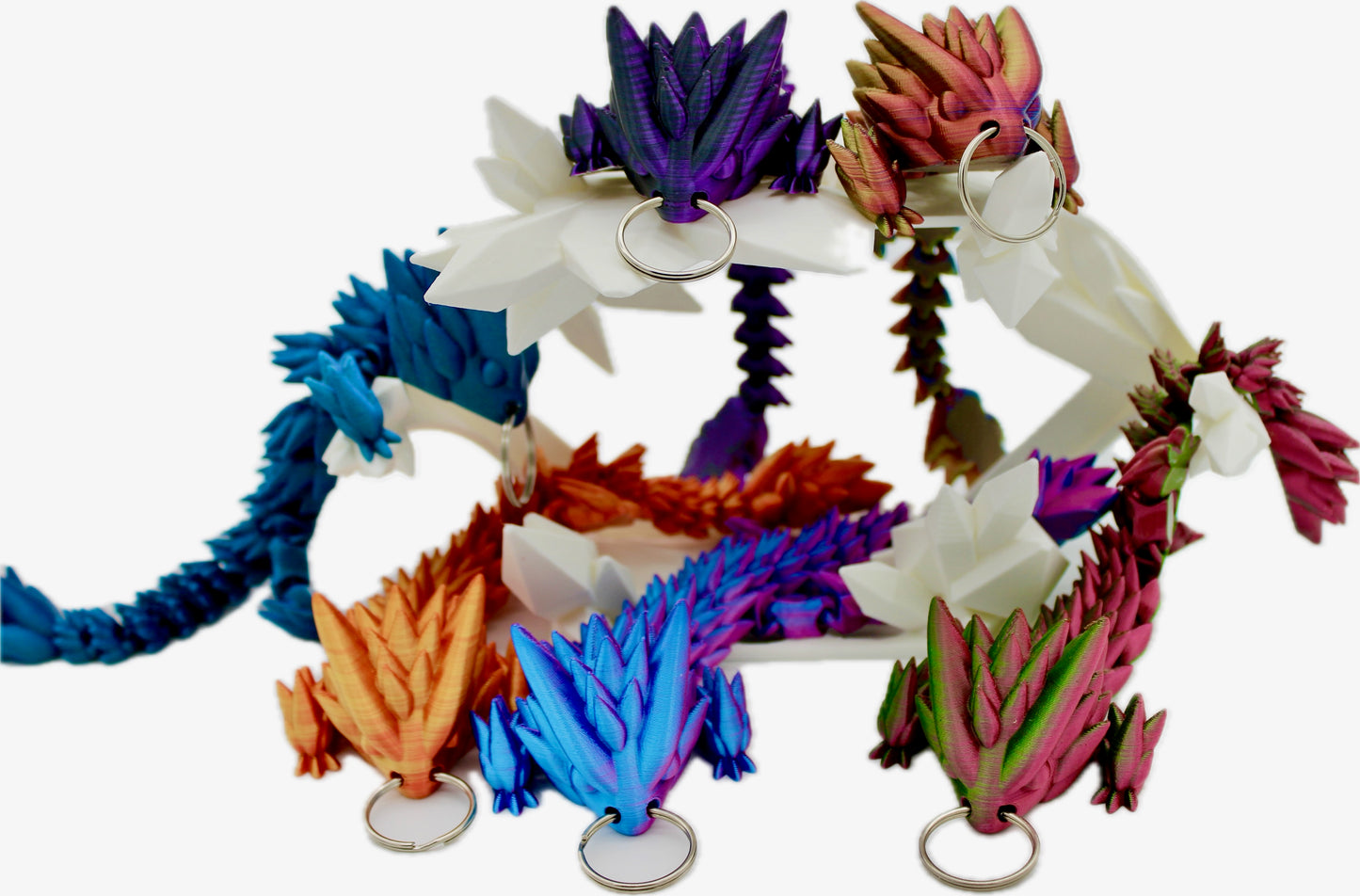 Spiky Dragon Keychain - 3D Printed Articulated Dragon