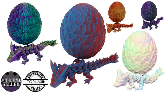 Crystal Dragon and Egg Fidget Toy - Articulated Dragon and Egg - Dragon Egg - Acworth Alchemist