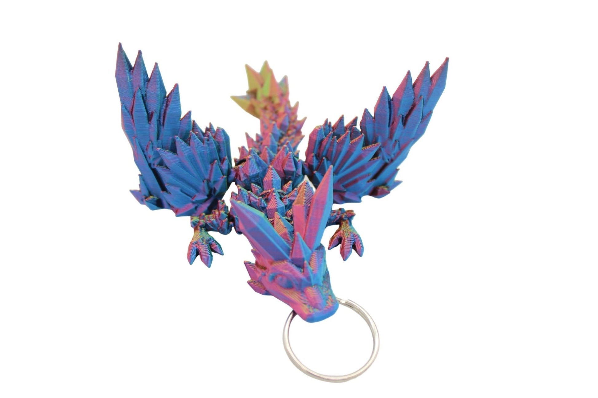 Crystal Wing Dragon Keychain - 3D Printed Articulated Dragon - Acworth Alchemist