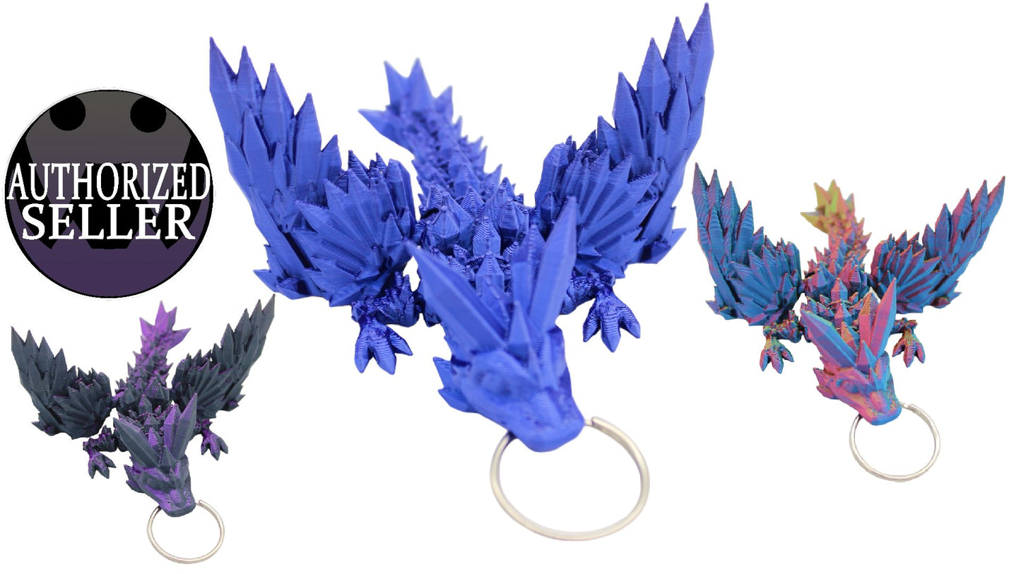 Crystal Wing Dragon Keychain - Articulated Dragon - Acworth Alchemist