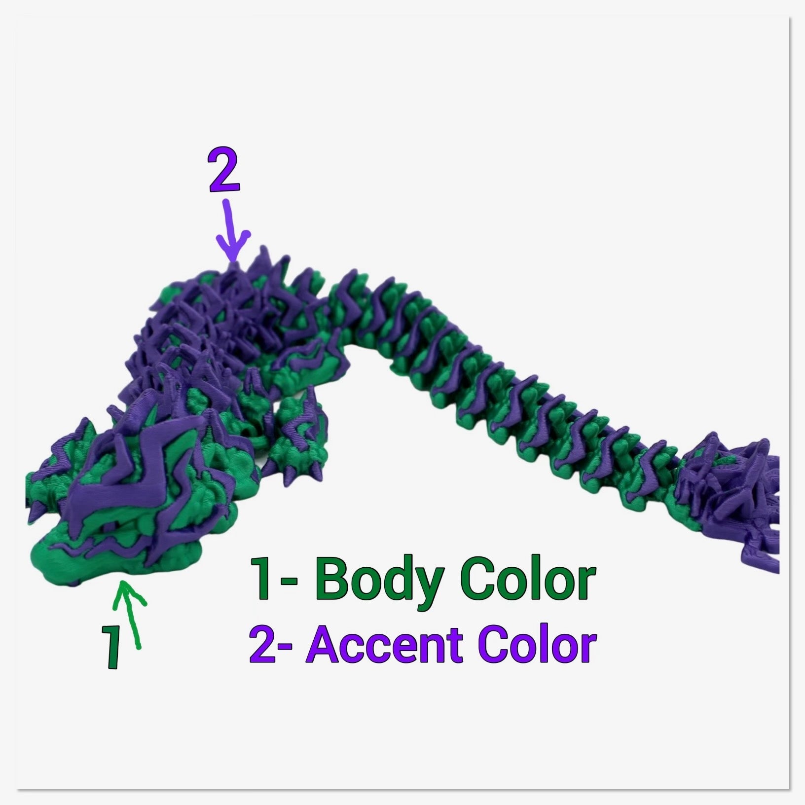 Multicolor Storm Dragon Fidget Toy - Articulated Dragon - Acworth Alchemist