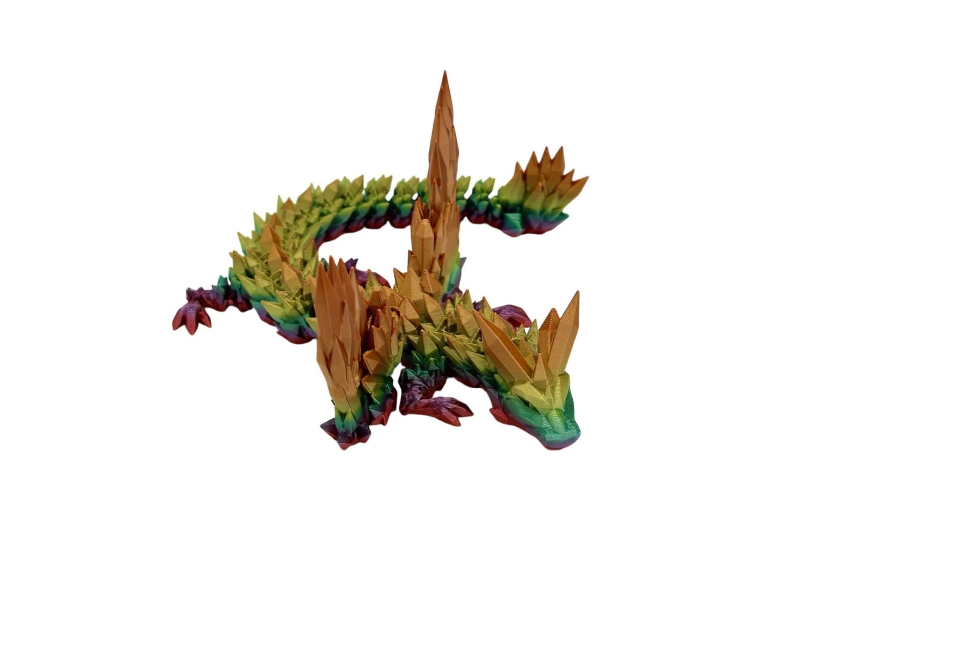 Rainbow Crystal Wing Dragon Fidget Toy - 3D Printed Articulated Dragon - Acworth Alchemist