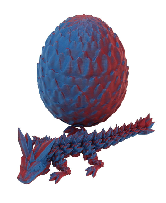 Crystal Dragon and Egg Fidget Toy - 3D Printed Crystal Dragon and Egg - Sensory Stress Fidget - Acworth Alchemist