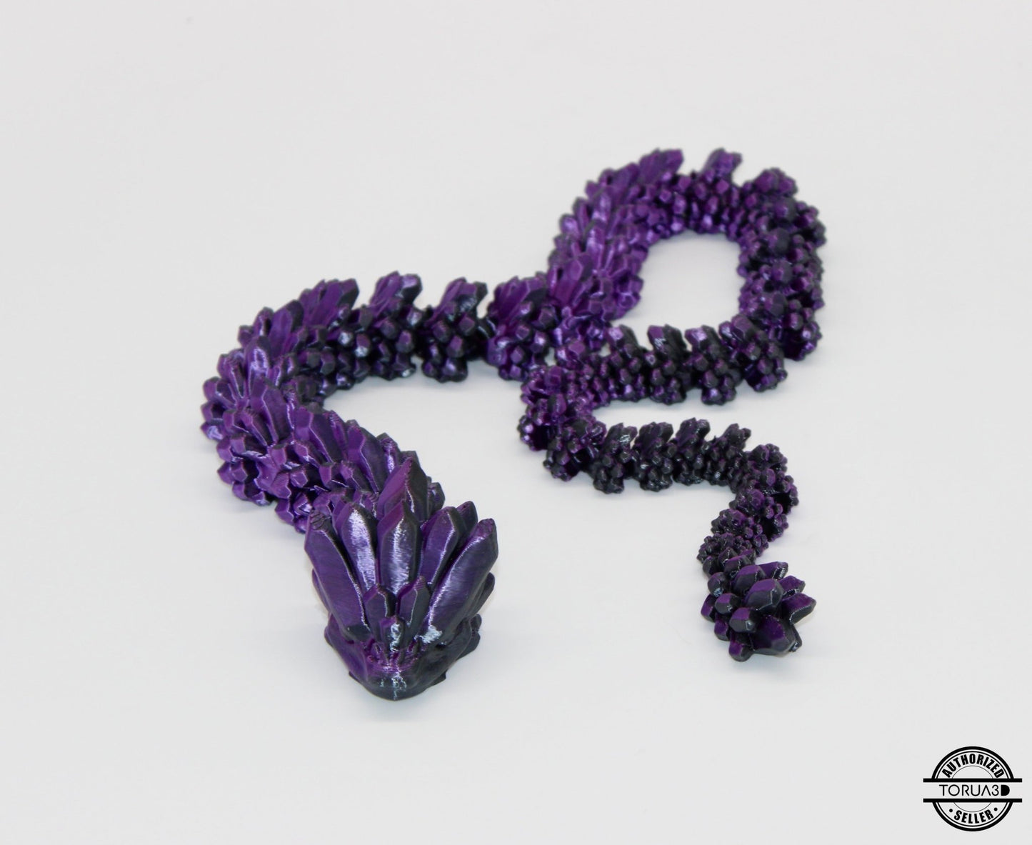 Crystal Snake Fidget Toy - Articulated Crystal Snake - 3D Printed Snake - Sensory Stress Fidget - Acworth Alchemist