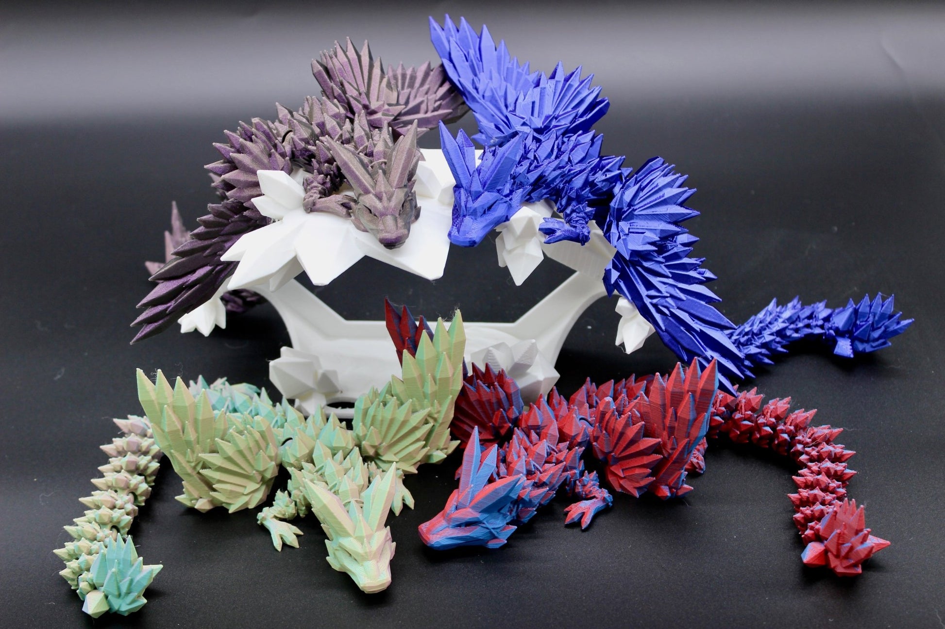 Crystal Dragon 3D Printed Articulated Fidget Toy Tik Tok Dual