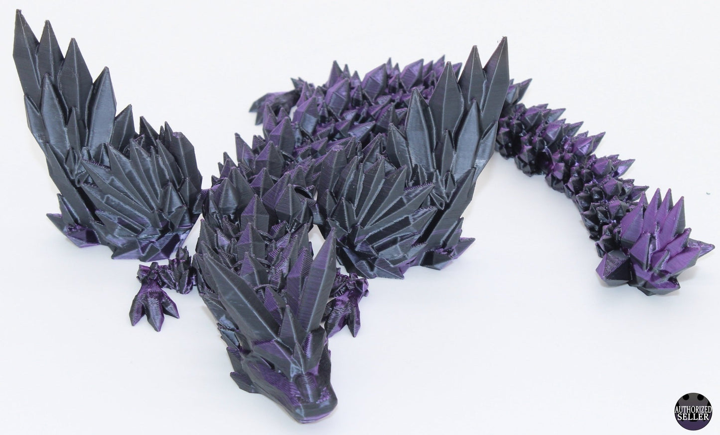 Crystal Dragon Fidget Toy - Articulated Crystal Dragon - 3D Printed Dragon  - Sensory Stress Fidget