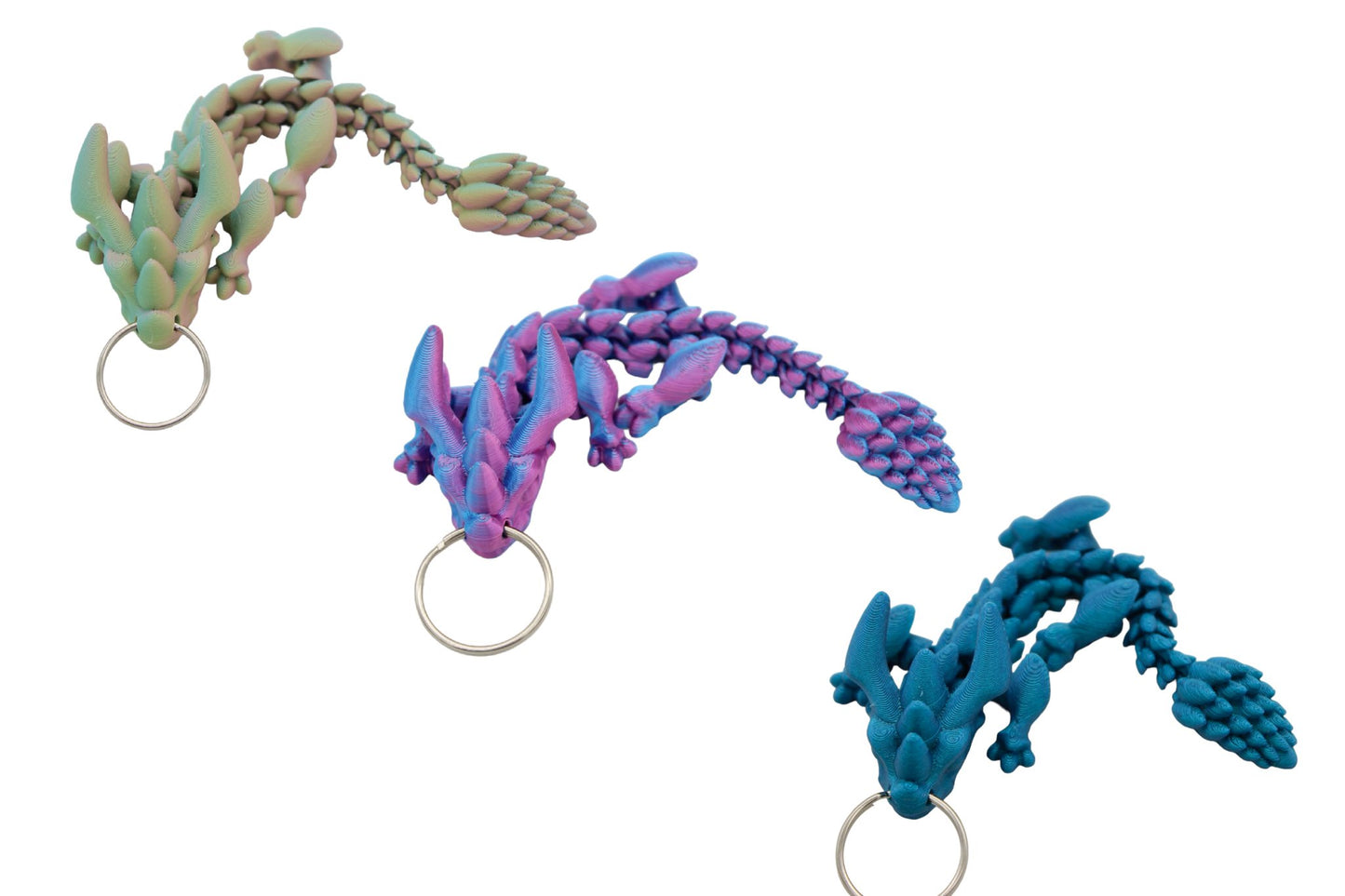 Outlaw Dragon Keychain - Articulated Dragon Keychain - Acworth Alchemist