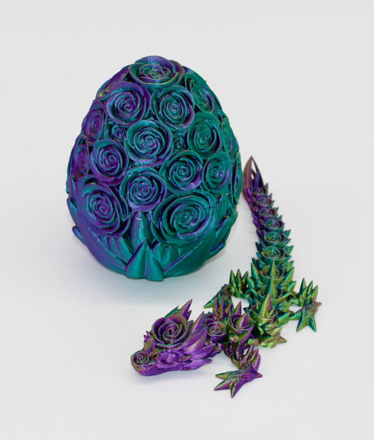 Rose Dragon and Egg Fidget Toy - 3D Printed Rose Dragon and Egg - Sensory Stress Fidget - Acworth Alchemist