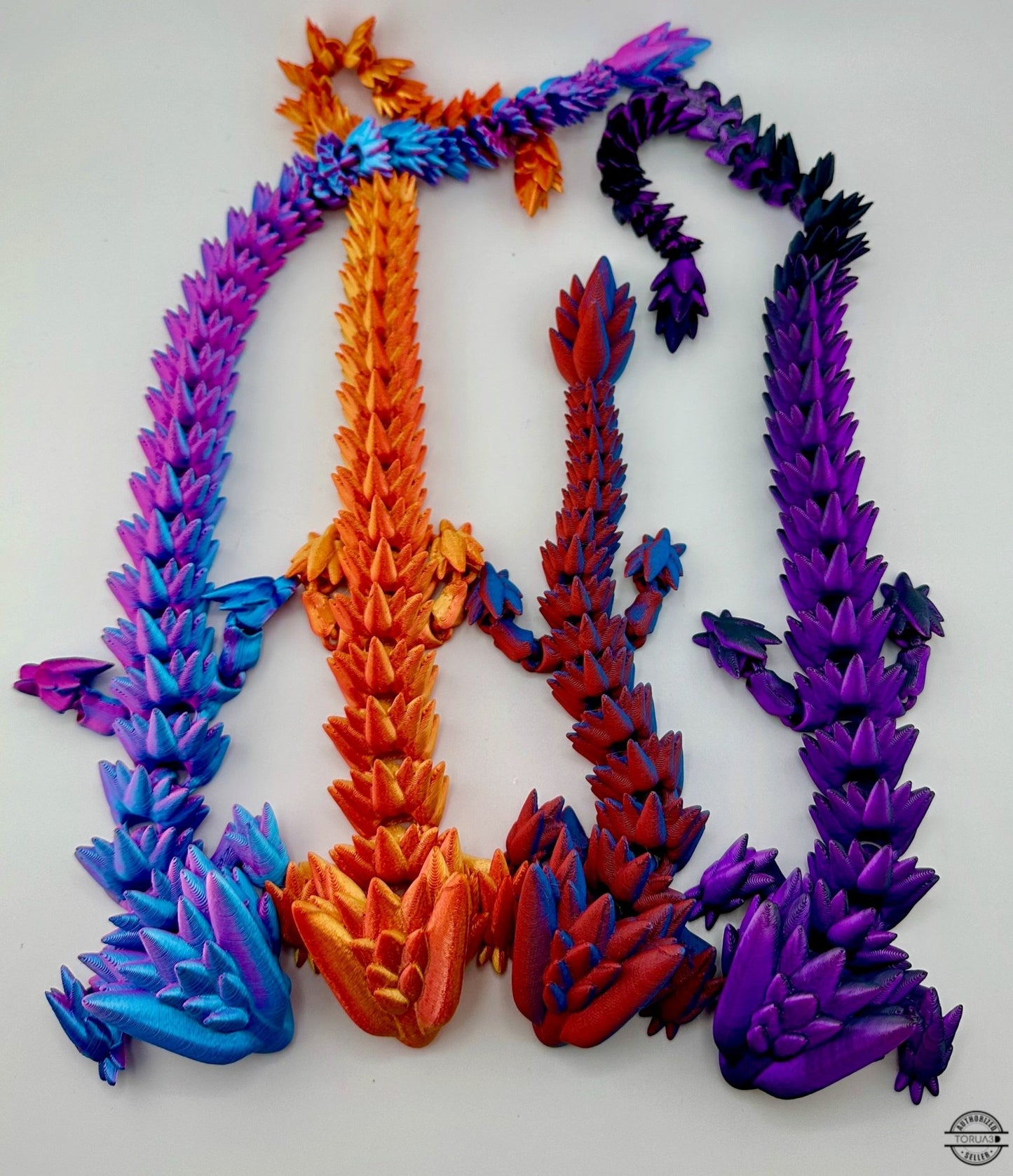 Spikey Dragon Fidget Toy - Articulated Spikey Dragon - 3D Printed Dragon - Sensory Stress Fidget - Acworth Alchemist