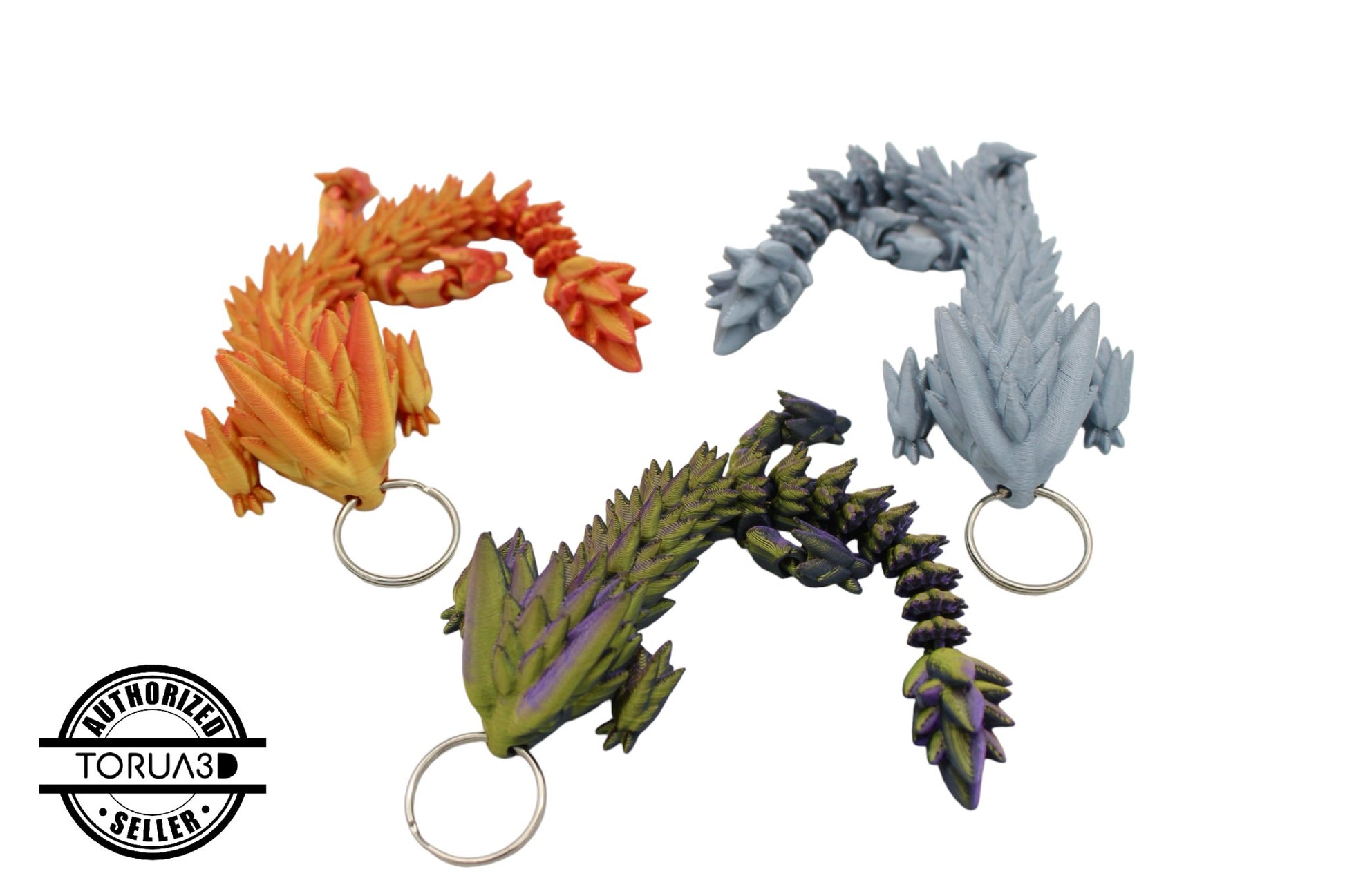 Spiky Dragon Keychain - Articulated Dragon Keychain - Acworth Alchemist